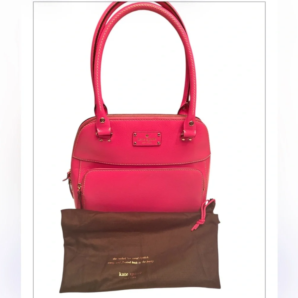 Kate Spade Hot Pink MAEDA Leather Shoulder Bag.